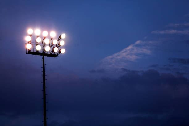 Stadium Light Shining at dusk